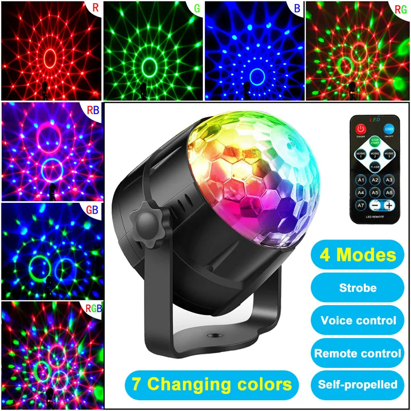 RGB диско-шар светильник для вечерние освесветильник дискотеки со звуковой