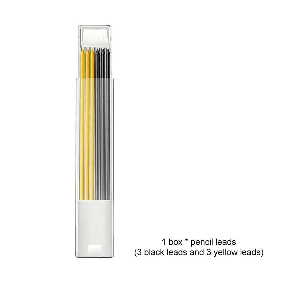 Solid Carpenter Pencil Set With 7 Refill Leads Built-in Sharpener Deep Hole Mechanical Marker Marking Tool | Инструменты