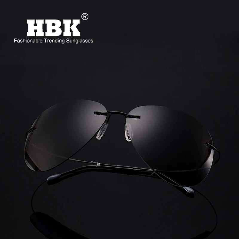 HBK 2019 ультралегкие очки поляризационные из чистого титана без оправы пилотные