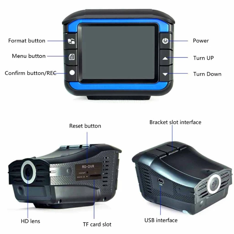 

066D VG3 Car DVR Recorder Vehicle Wide Angle Video Recorder Data Recorder G-sensor Camera Flow Radars Detector