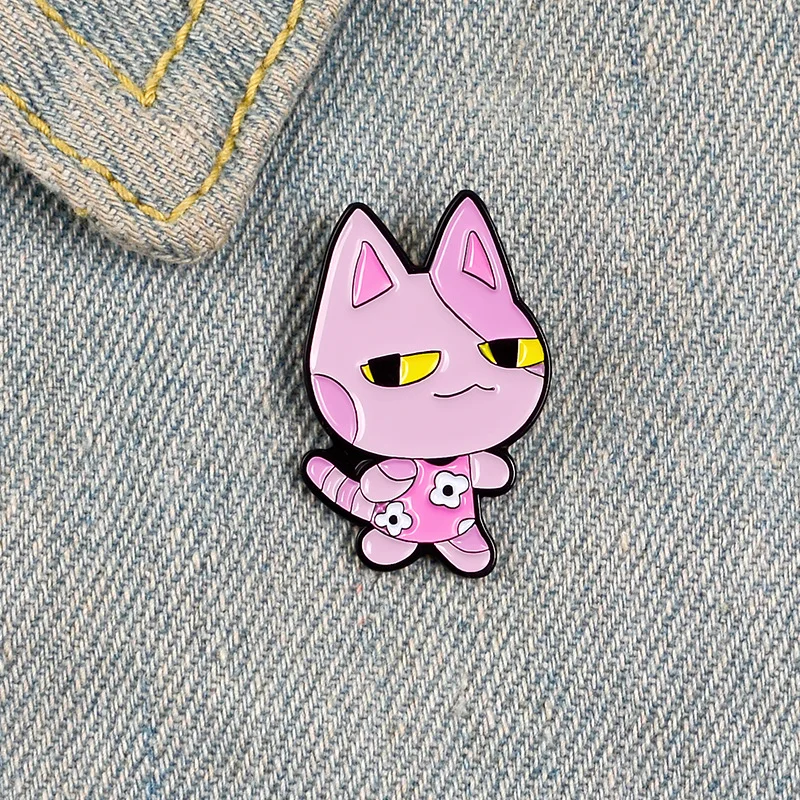 

Cat Enamel Pin Custom Pink Dress Kitten Brooches for Shirt Lapel Bag Cartoon Badge Animal Jewelry Gift for Kids Friends
