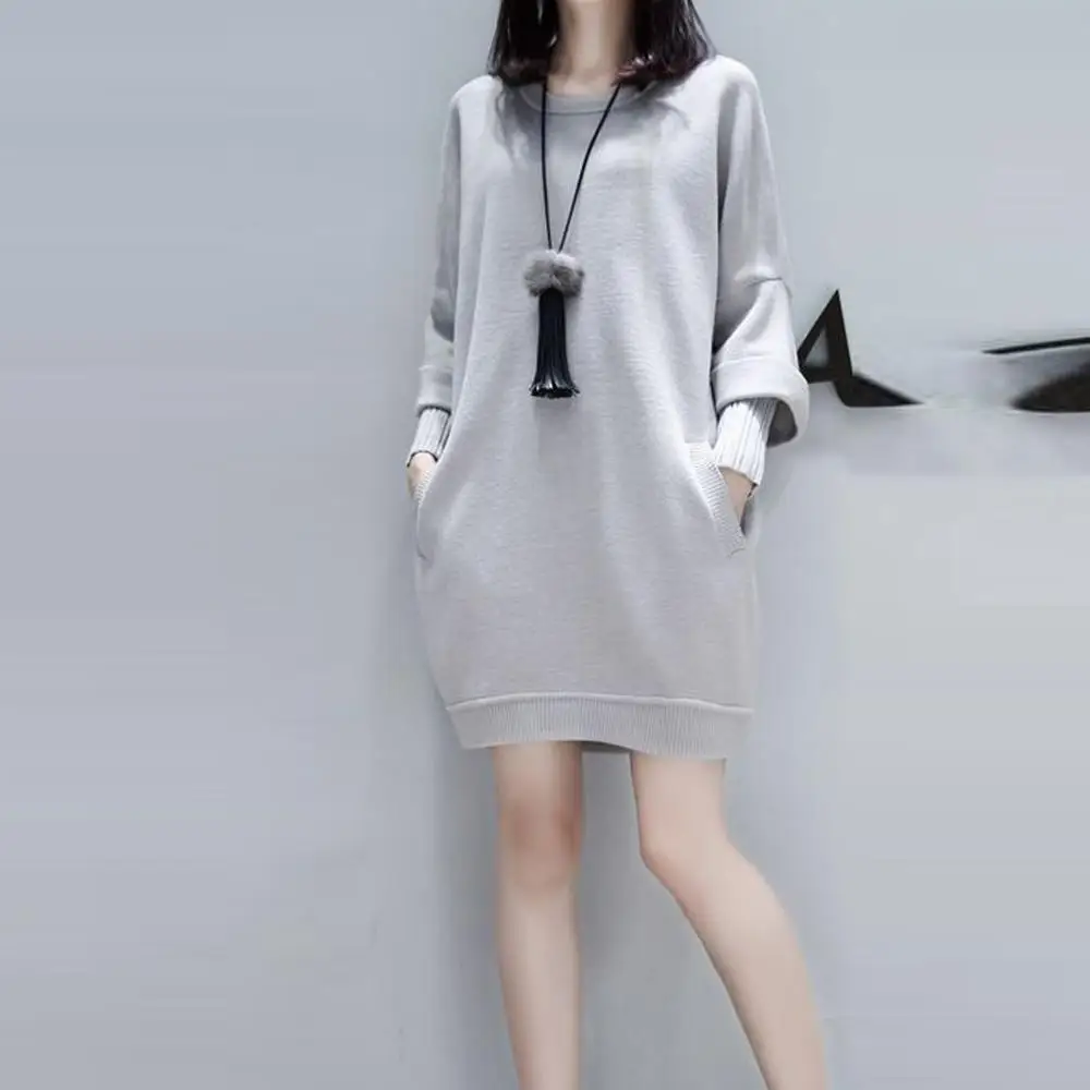 Женское осеннее модное платье из двух частей с имитацией однотонное черного