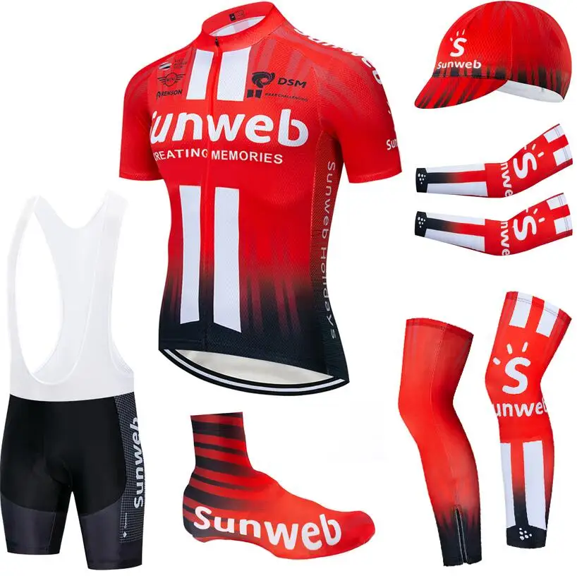 Многоцветный Команда SUNWEB велосипедная одежда 20D велосипедные шорты костюм Ropa Ciclismo летний Быстросохнущий трикотаж для велосипедистов - Цвет: Многоцветный
