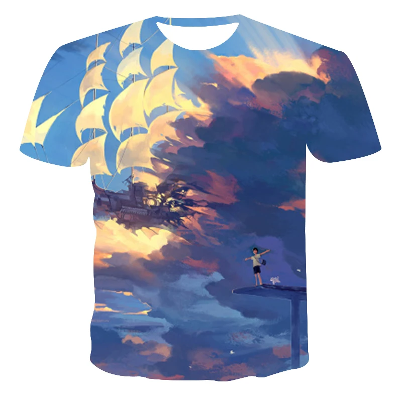 

New 2021 Summer Anime 3D Pring T-ShirtFantasyMen's Short Sleeve Game Casual Style Large Size Tops Tee 110-6XL Customizable