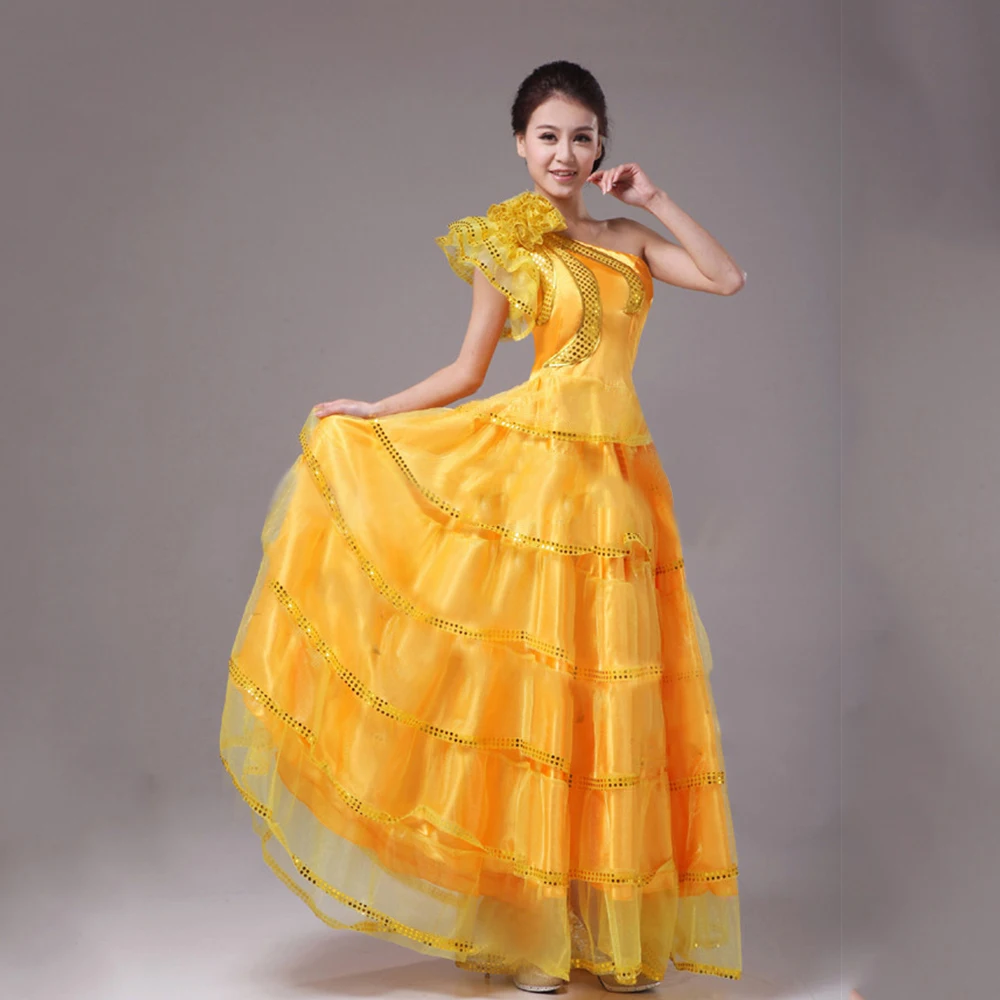 Классическая юбка фламенко Женский костюм для испанского танца платье