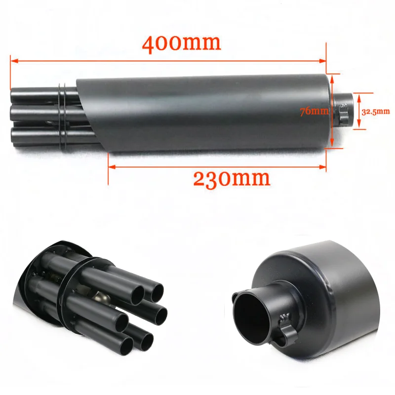 Мотоцикл глушитель Отшелушивание пушки Гатлинга Стиль Нержавеющая сталь