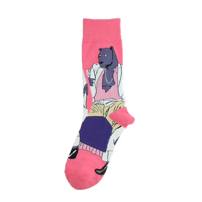 women fashion casual cotton socks happy funny japanese art socks character knit pattern novelty sock men trump socks lady teen