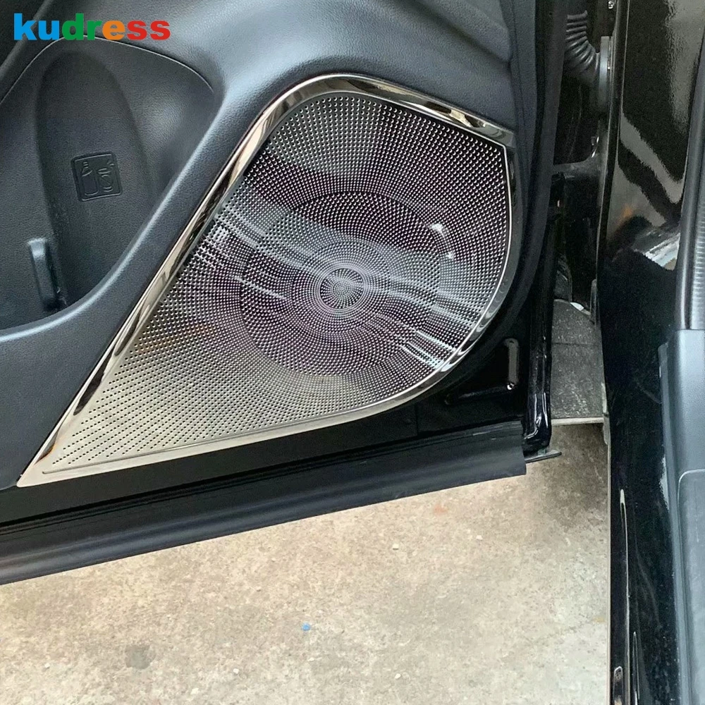 Shiny steel Для Subaru Forester SK автомобильный Стайлинг боковой двери аудио динамик громкий динамик s громкий динамик крышка Накладка 4 шт - Название цвета: Shiny steel