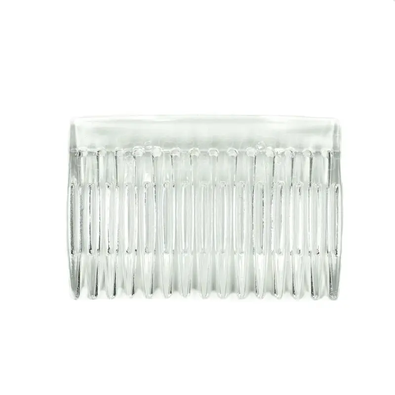 

7x5cm 15 Teeth Fancy DIY Plastic Hair Clip Comb Women Bridal Wedding Veil Holder Transparent Beauty Styling Tool