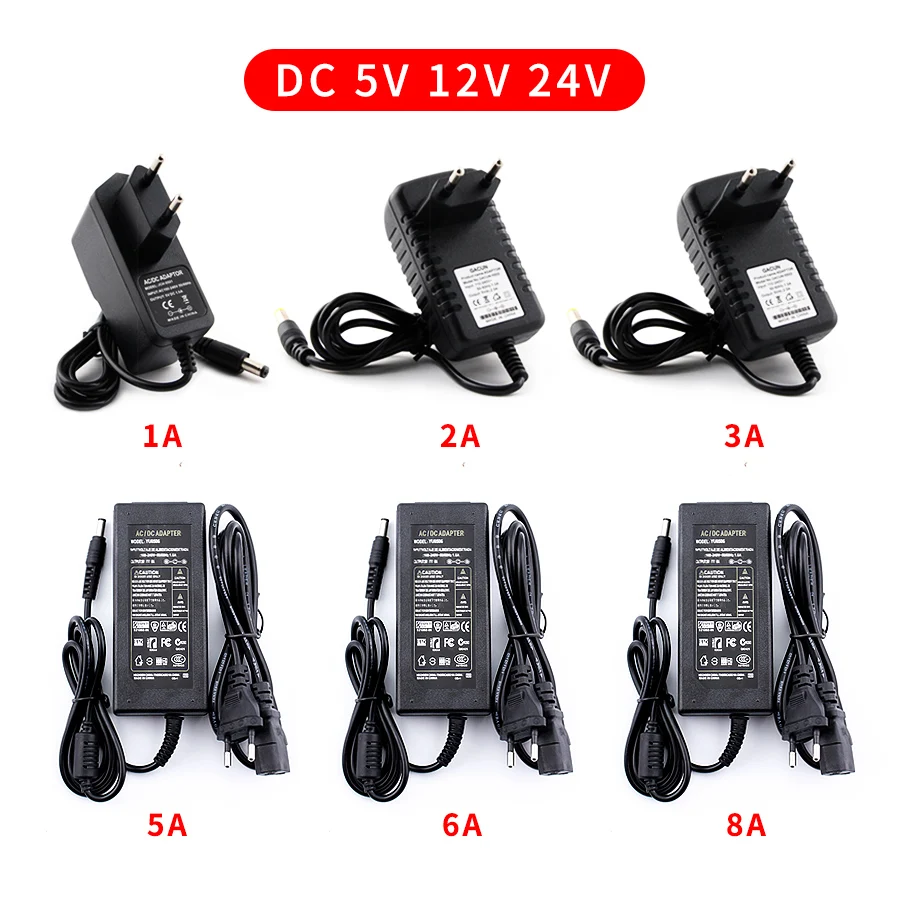 AC DC 5V 24 V 12V Мощность адаптер питания 1A 2A 3A 5A 6A 8A 220 В до 5 В, 12 В, 24 В постоянного тока, Питание адаптер 5 в возрасте от 12 до 24 вольт СИД светильник