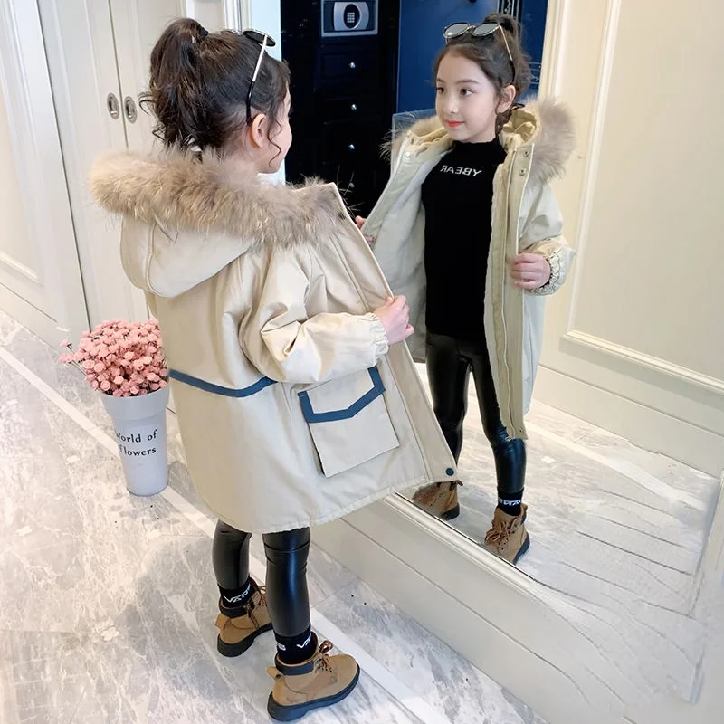 

Winter Jacket for Girls Clothes 2021 Russian Children Snowsuits Plus Velvet Warm Outerwear Coat Kids Teenage Girls Parkas 5-15 Y