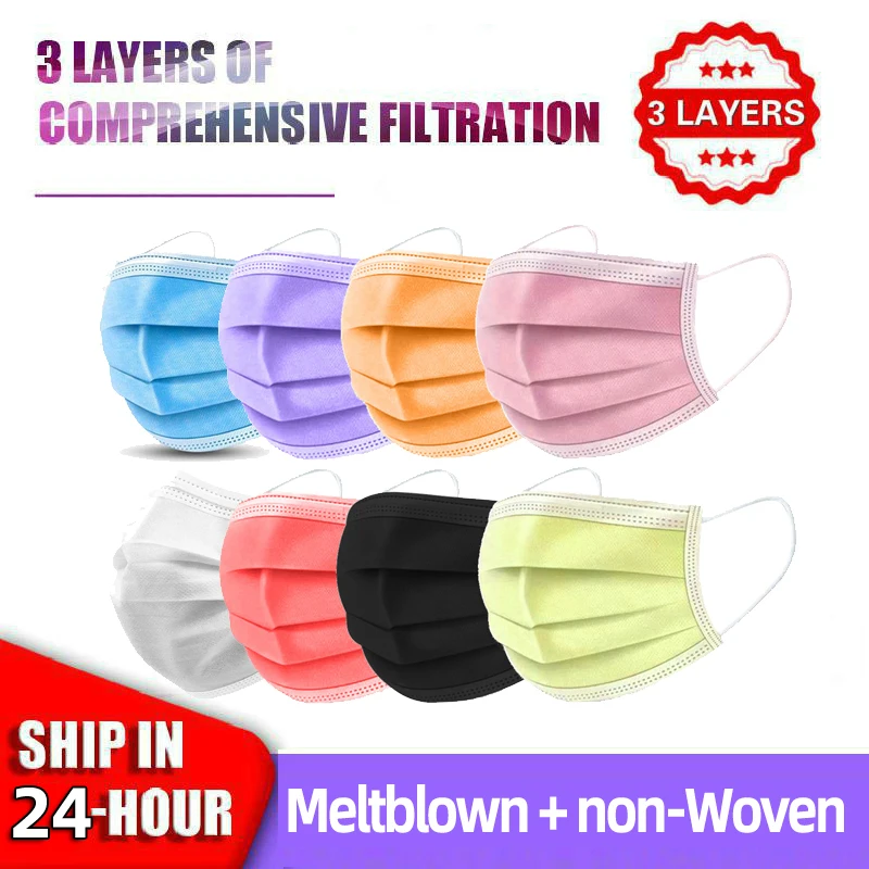 10-500 шт. одноразовые маски со ртом для лица черные защитные Необычные однослойные