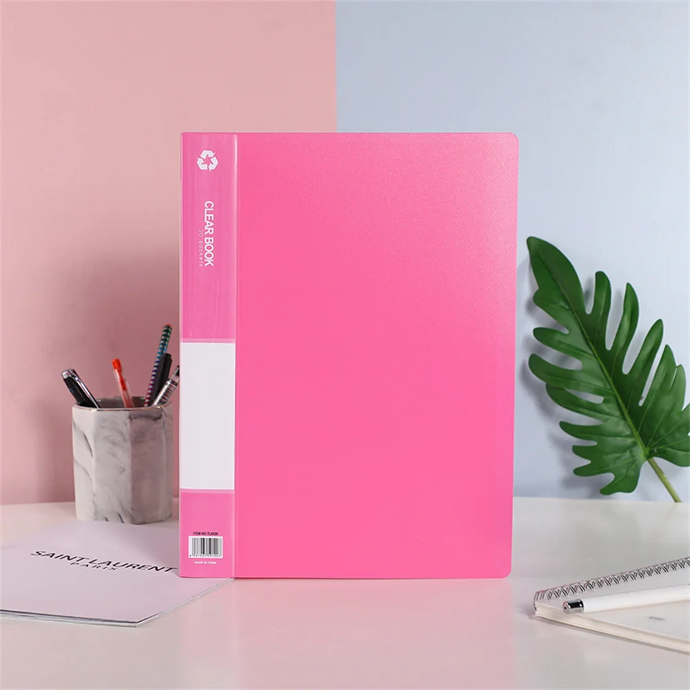 60 Sheets Big Capacity Plastic Presentation Book Portfolio Folder File Folder Clear Sleeves Protector Display Book School Office images - 6