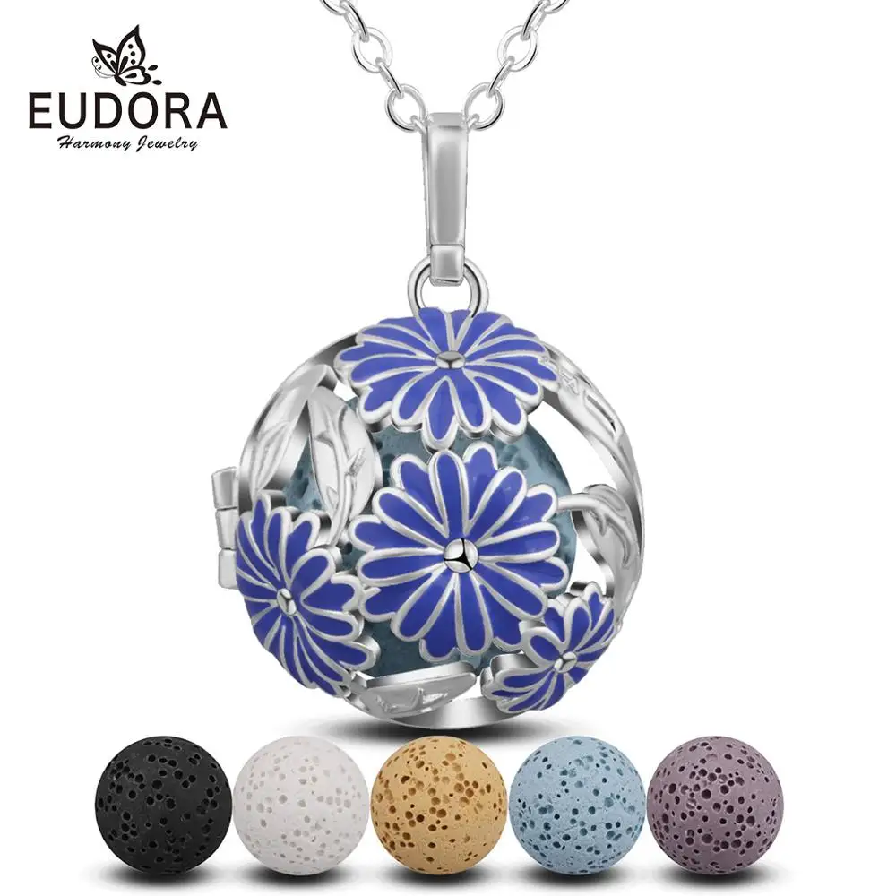 Медальон 18 мм с синим эфирным маслом ожерелье кулоном диффузором аромадиффузор