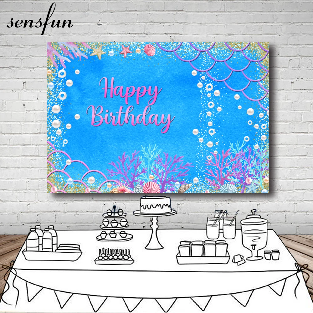 Sensfun 7x5 футов фотография под морем Блестящий Фон Океанский пузырь день рождения