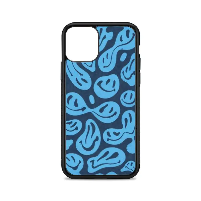 

Blue trippy smiley face Phone Case for iPhone 12 mini 11 pro XS Max X XR 6 7 8 plus SE20 High quality TPU silicon cover