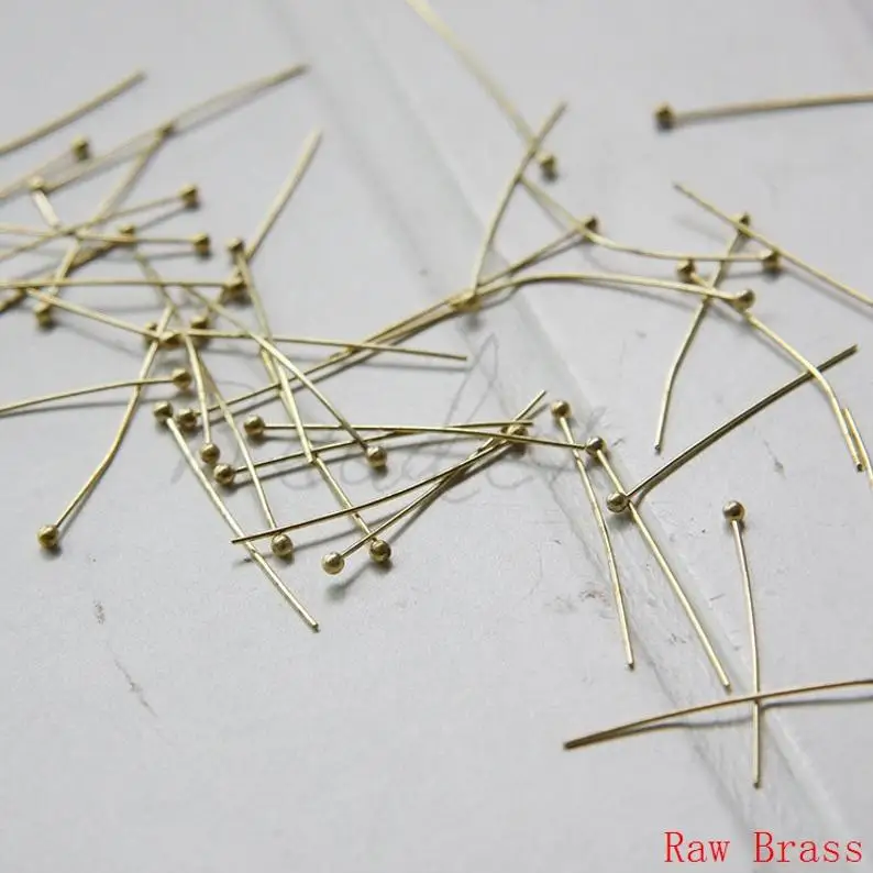 100 штук необработанная латунная шаровая булавка Базовая головка головного света