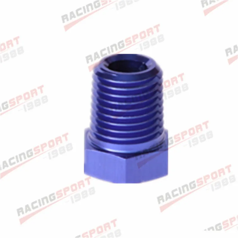 

1/8'' NPT Plug Fitting Hex Head Plug Fuel Adapter Aluminum Blue