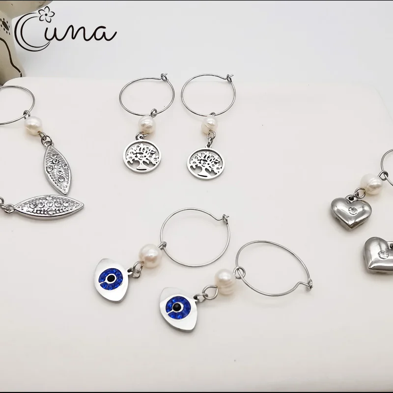 Новые висячие серьги из нержавеющей стали с жемчугом океана Овальный Кулон