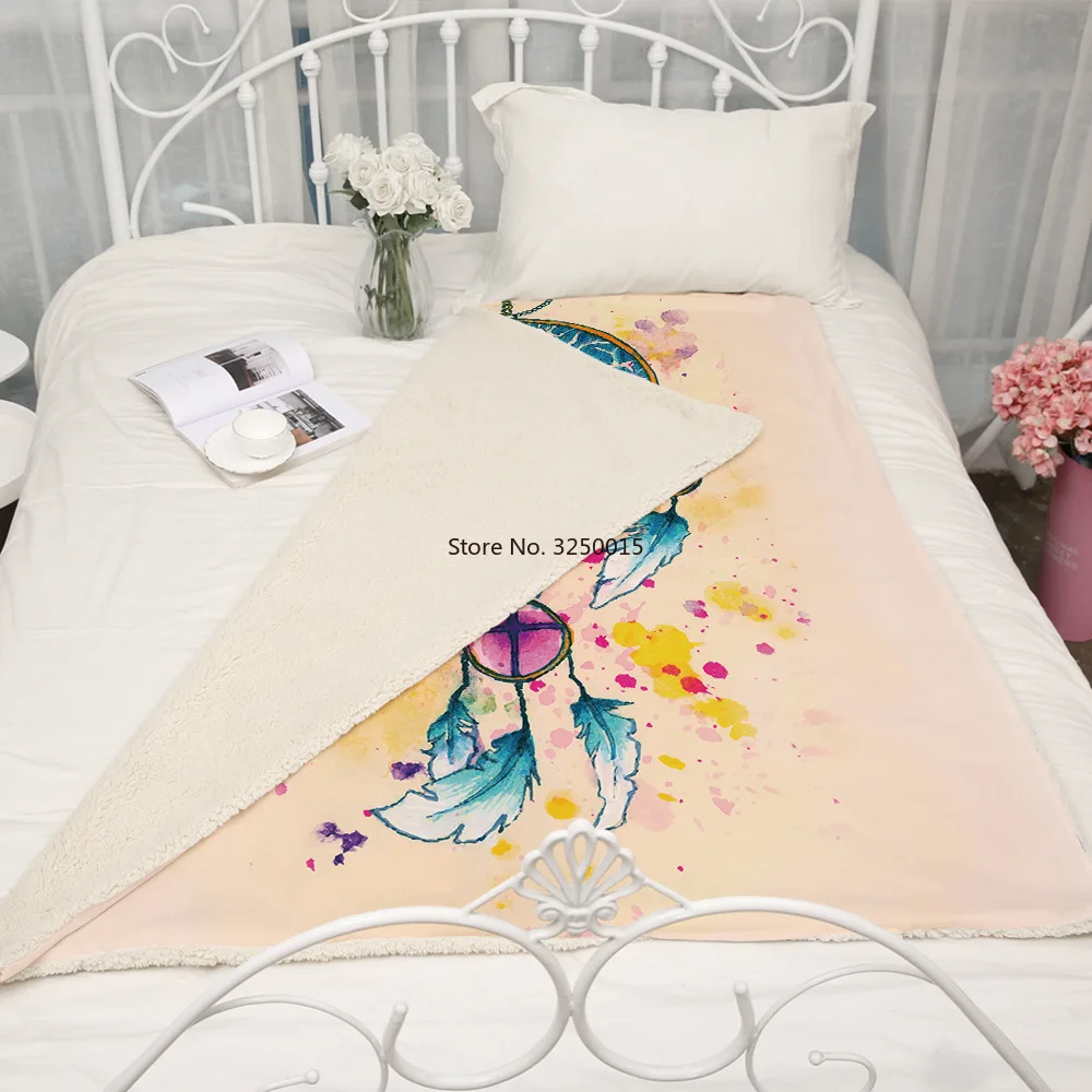 Квадратное шерстяное одеяло с принтом ветряных колокольчиков покрывало для