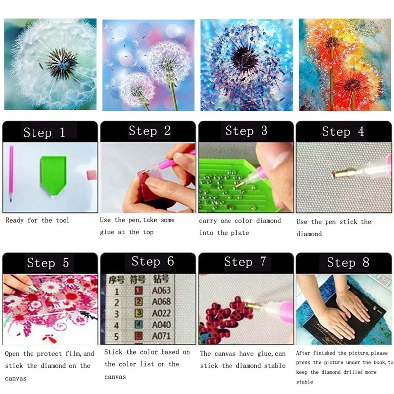 

Dandelion Sunflowers Animal Beach 5d Diy Diamond Painting Set Embroidery Cross Stitch Kit Crystal Drill New Arrivals 30x30cm