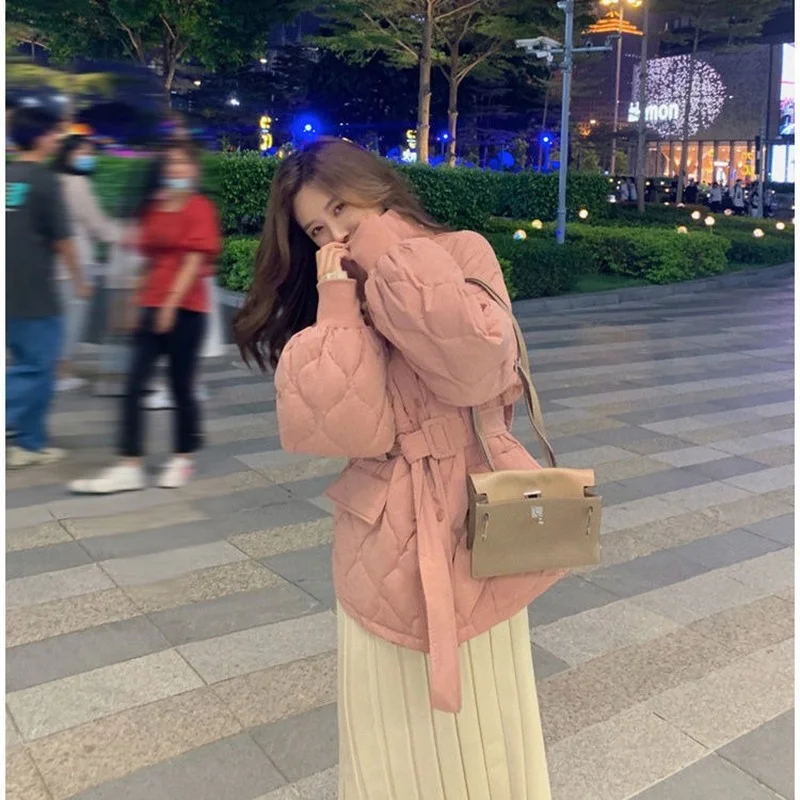 Simple, Loose, Western Style, Long-sleeved, Korean-style Waist Cotton-padded Jacket, New Fall and Winter Plus Down Jacket