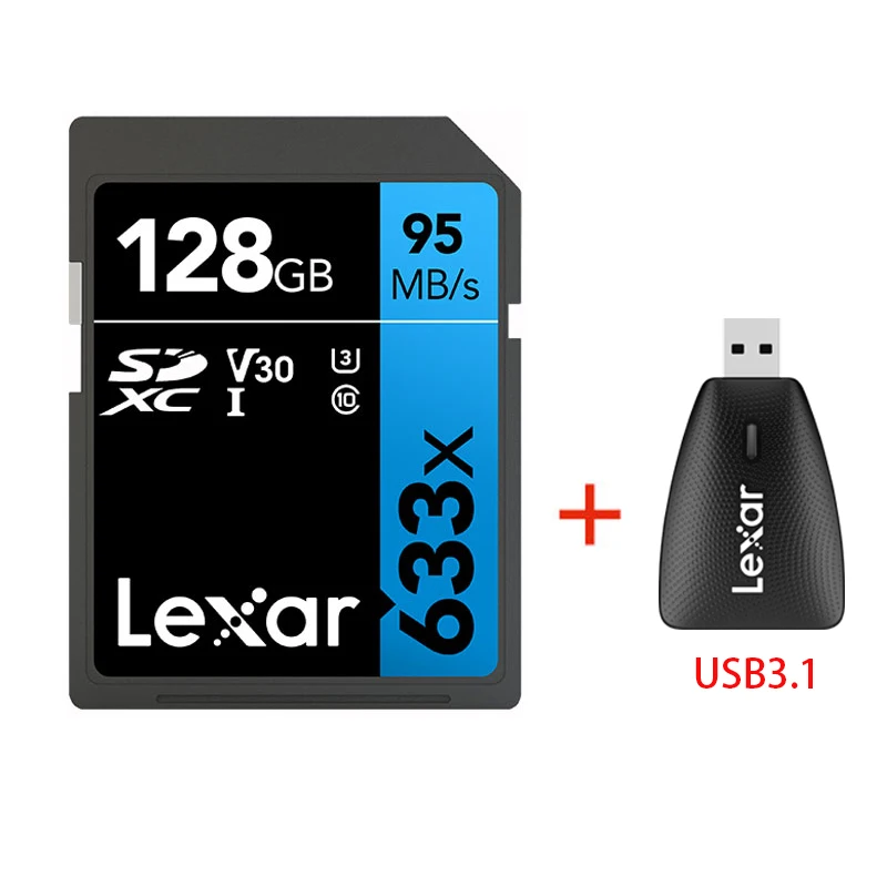 Оригинальная карта памяти Lexar 95 м/с 633x16 ГБ 32 U1 SDHC 64 Гб 128 256 U3 SD SDXC класс 10 для