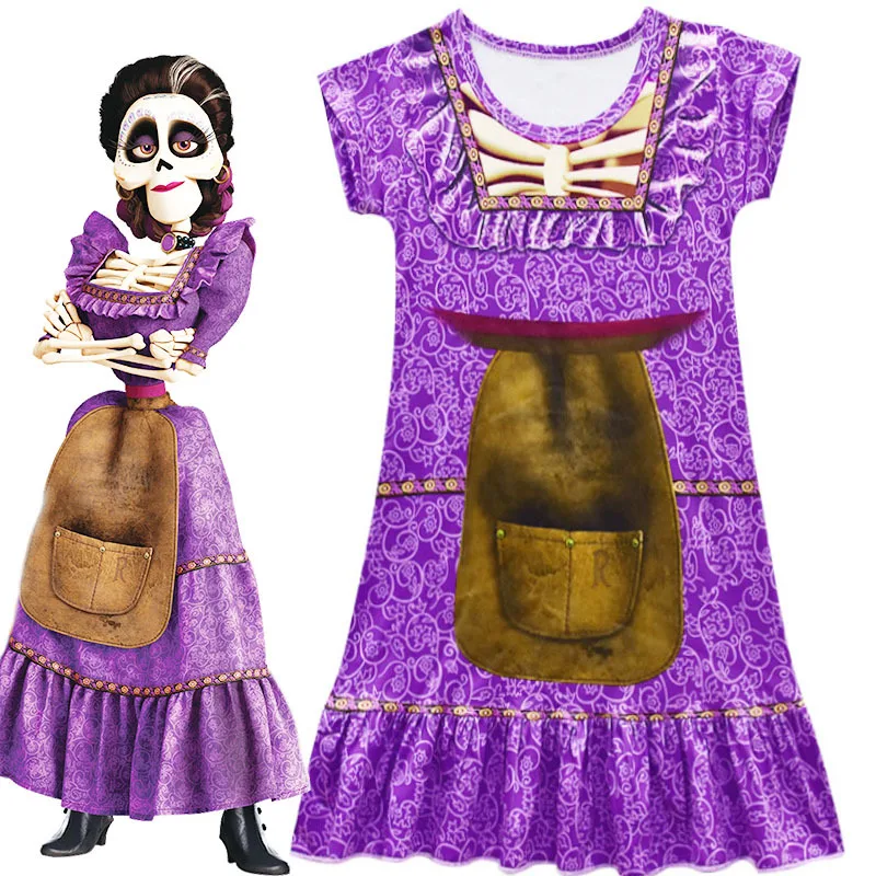 Костюм для косплея Pixar CoCo Mama Imelda платья девочек с музыкой и сном на Хэллоуин