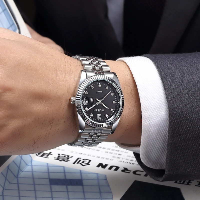 

Luxury Lover Watches Fashion Stainless Steel Quartz Watch Men Women Waterproof Couple Wristwatch