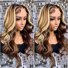 Парик с шелковой основой, объемная волна, 5x5 дюймов, бразильский, медовый блонд, HD, без клея, 13x 4, парик с отбеленными узлами