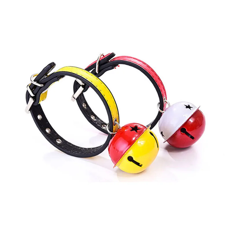 Цветной полиуретановый ошейник для собак и кошек с колокольчиком регулируемое