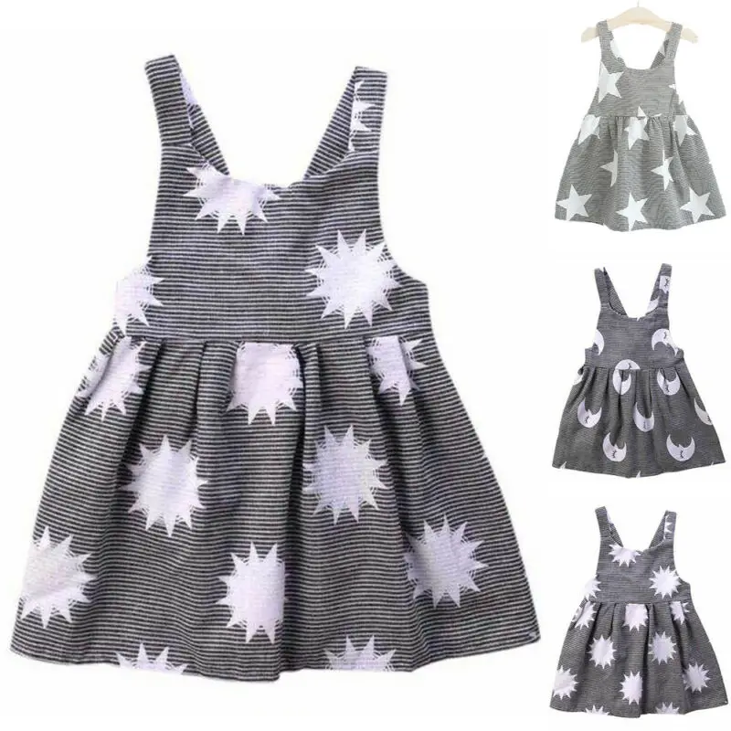 

Kids Baby Girls Child Stripe Dress Suspender Skirt Overalls Clothes Dress Casual