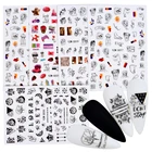 3D наклейки для ногтей, абстрактные наклейки для ногтей для девушек, черный лист, слайдеры, бумага, наклейки для дизайна ногтей, снежинка, сделай сам, украшение для ногтей