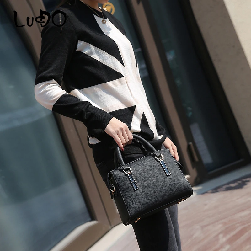 

LUCDO Fashion Women Bags High Quality PU Leather Luxury Handbag Ladies Large Capacity Tote Bags Female Messenger Shoulder Bag