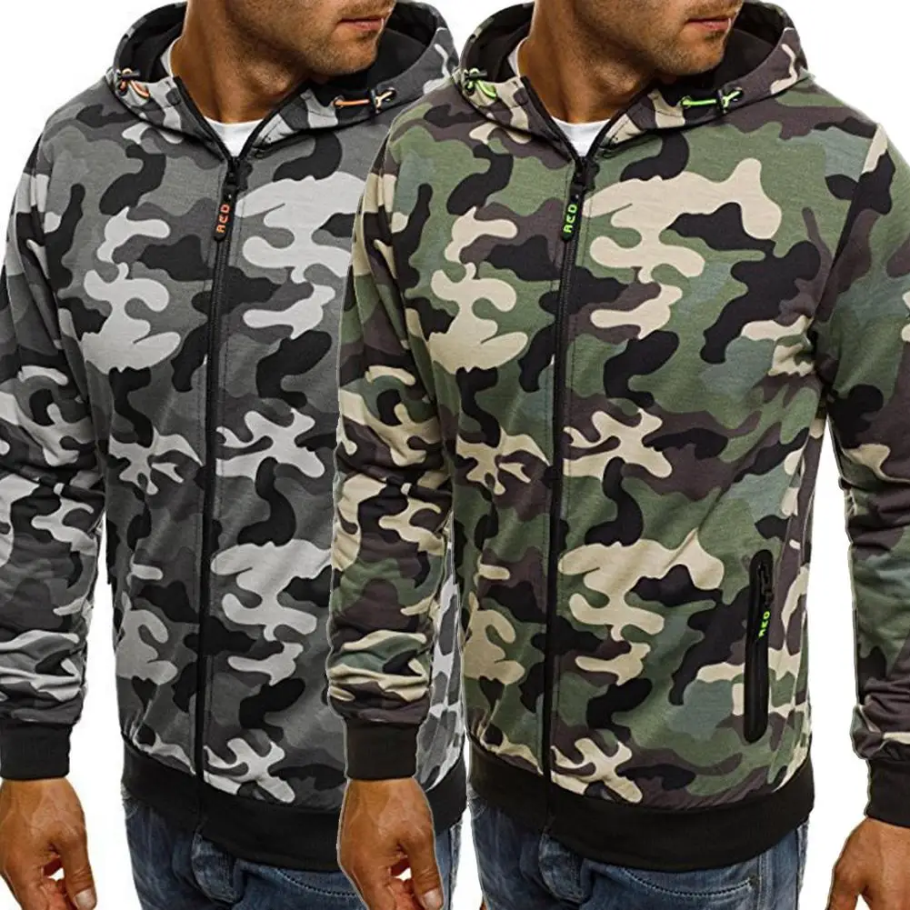 Camouflage Hooded Jacket Men's Cardigan Casual Sweater Europe And America Hoodie |