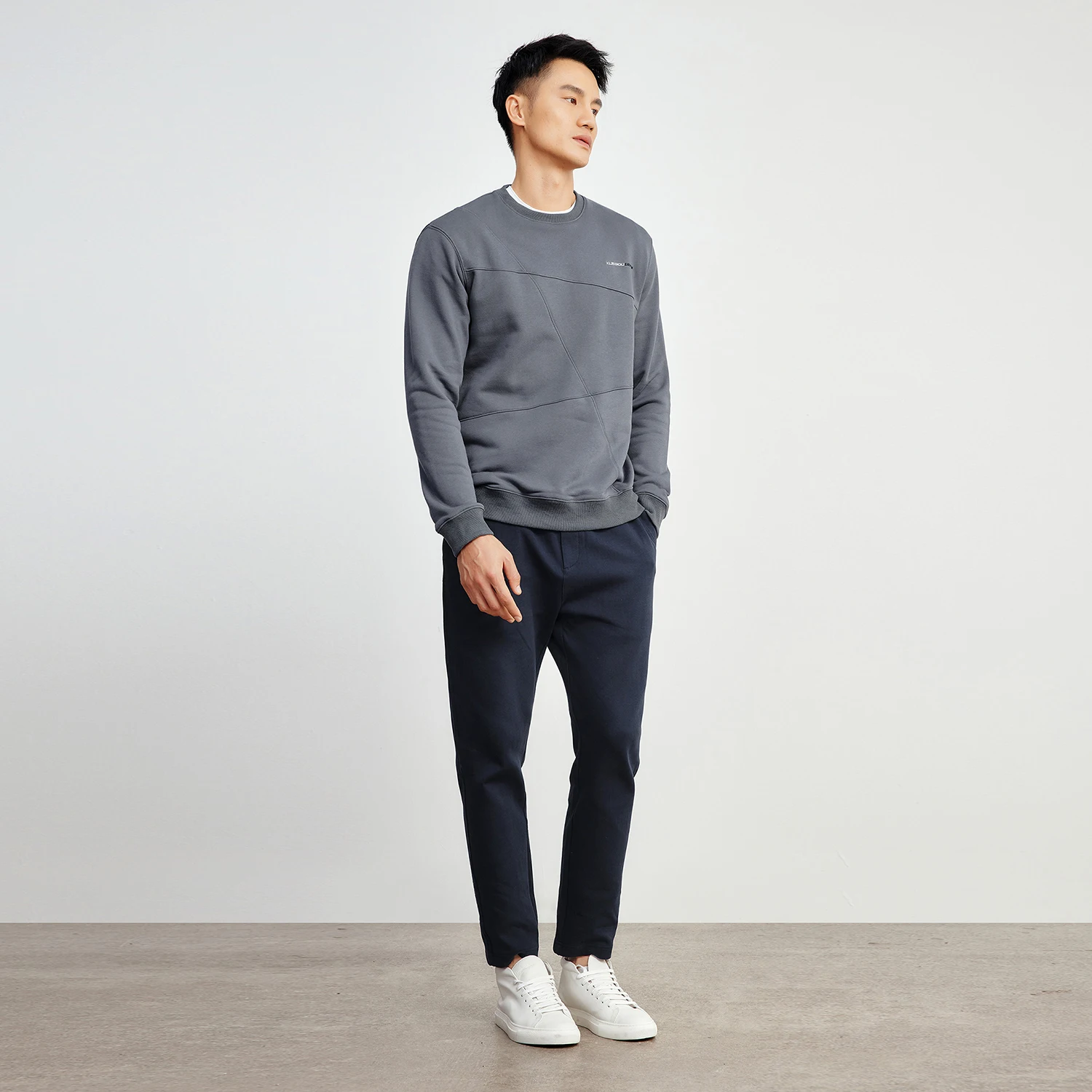 Мужская толстовка с флисовой подкладкой KUEGOU черная Повседневная Толстовка