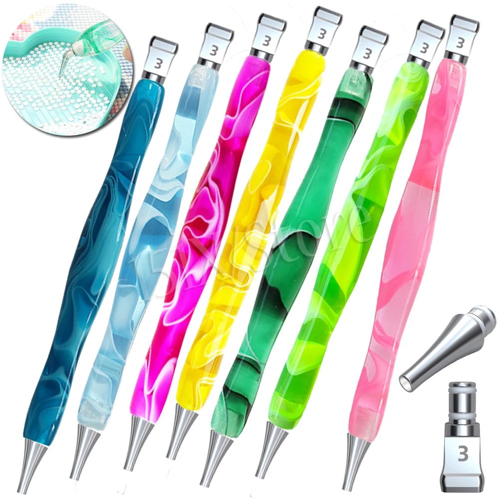 

Инструмент для алмазной живописи 5D, полимерные Точечные сверла, ручки с металлическими наконечниками ручки из нержавеющей стали, многофунк...