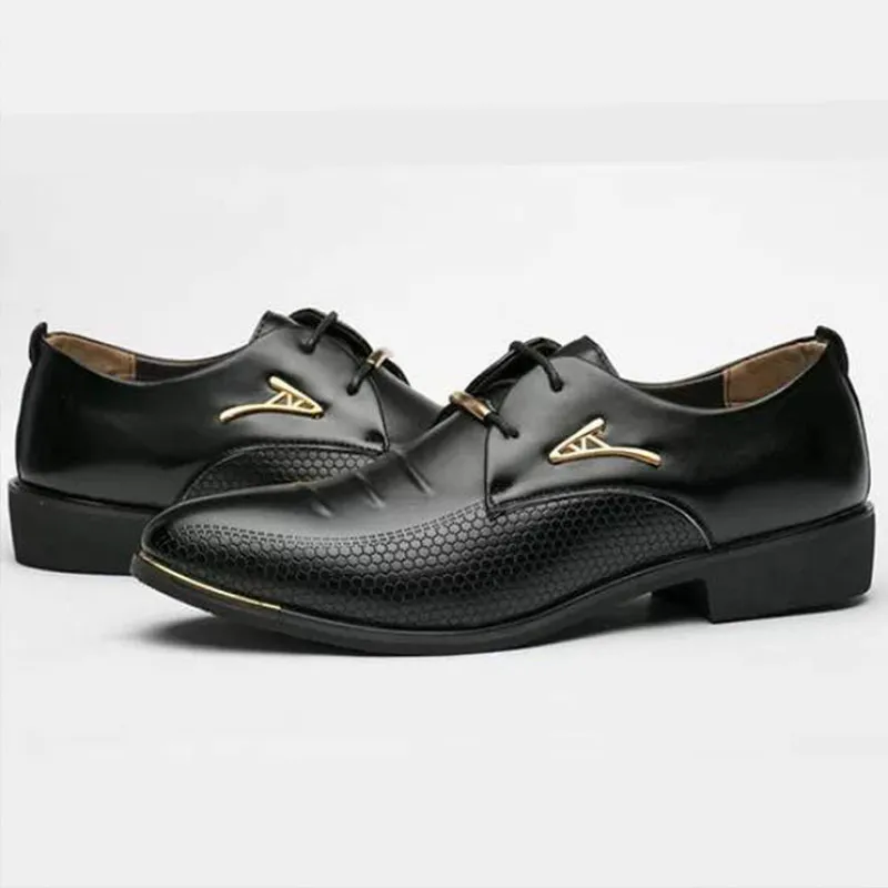 

2020 New Fashion Large Size Men's Leather Shoes Autumn Section Casual Korean Men's Shoes Four Seasons Shoes Dress Shoes Black