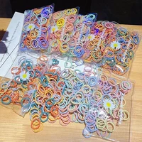 100pcsset mini elastic hair bands hair accessories girls scrunchies solidhair rope candy color hair decorate fashion hairties