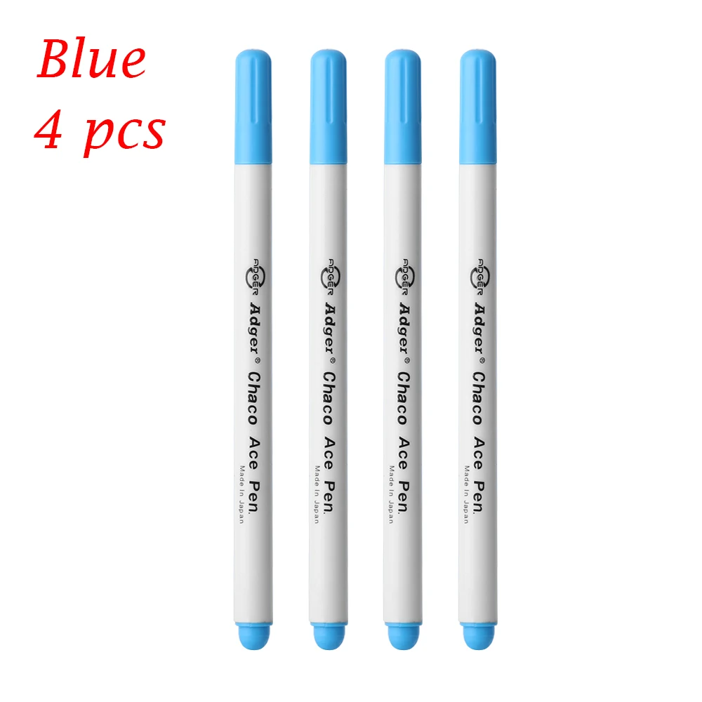 4pcs blue 1/4 предмета в комплекте, модная воды-растворимый маркер ручка втулка чернил стираемая ручка дома крестиком инструмент Аксессуары для шитья - Цвет: 4pcs blue