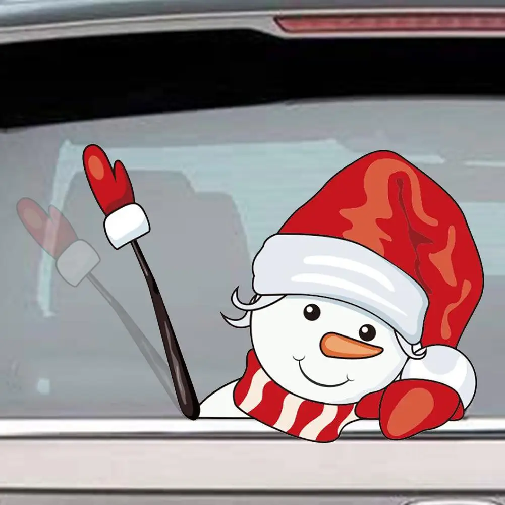 Рождественская Автомобильная наклейка Санта автомобиль задний стикер для