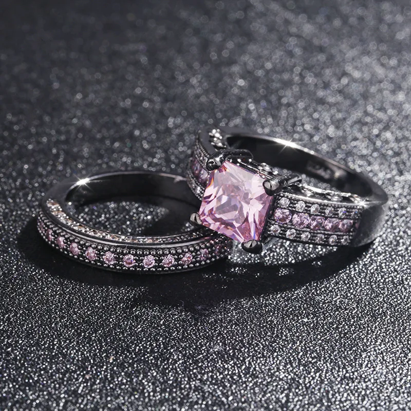 Роскошные женские розовые бриллианты 14K разнообразные свадебные кольца