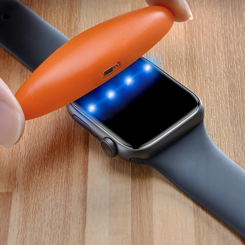 20D закаленное стекло для защиты экрана Apple Watch Series 5 4 3 2 1 полное покрытие УФ-клей 40