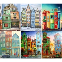5d diy diamond painting street view cross stitch kit full drill square round embroidery mosaic picture of rhinestones home decor