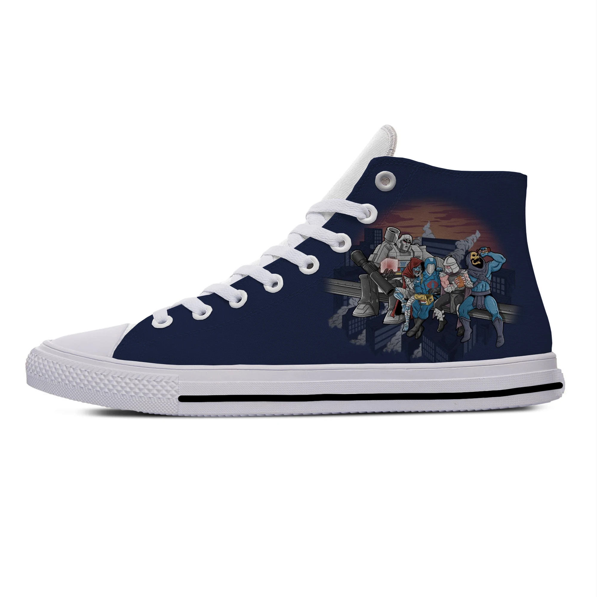 Кроссовки мужские/женские с высоким верхом смешные повседневные тканевые