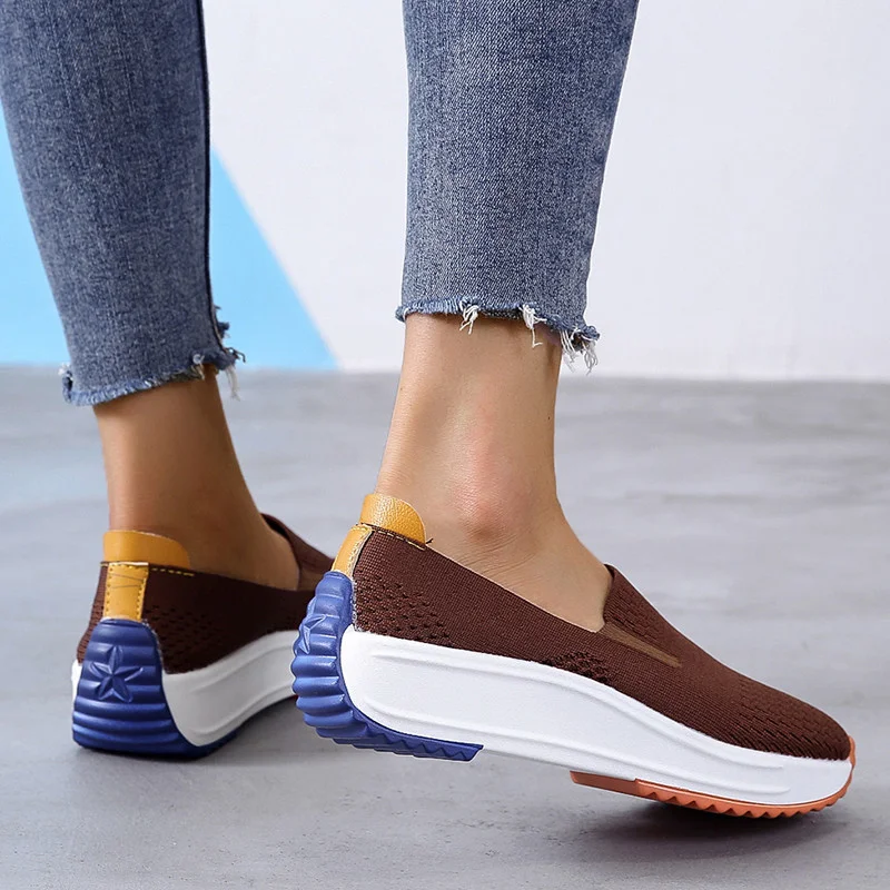 

Brand Fashion Women Flats Shoes Breathable Mesh Slip on Moccasins Casual Shoes Woman Lightweight Autumn Loafer Shoes Big Size