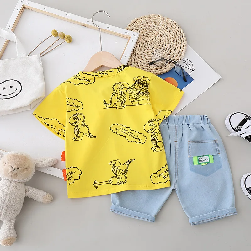 Новинка летняя одежда для маленьких девочек модные Мультяшные футболки и шорты
