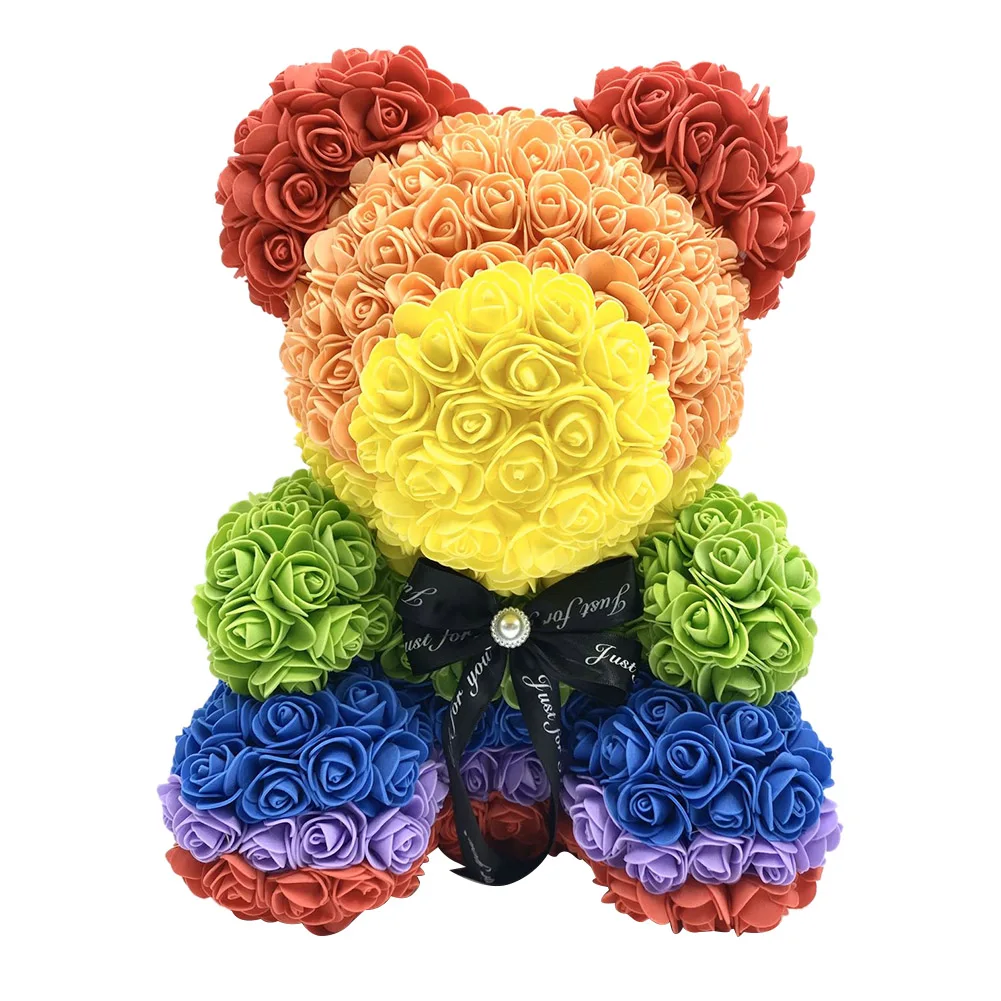 Ручной работы роза мыло цветок медведь милый вечный радуга цвет день Святого