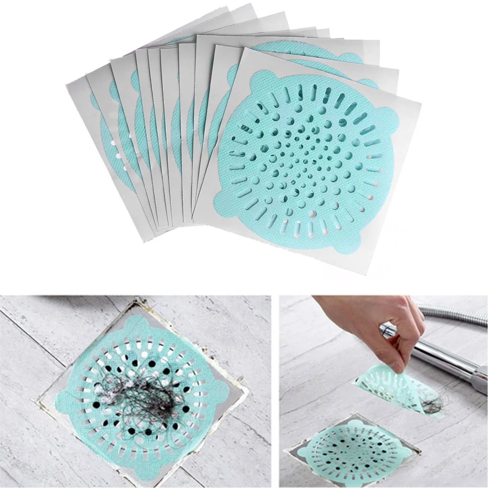 

10/50PC Disposable Bathroom Kitchen Floor Drain Sticker Hair Filter Waste Sink Strainer Non-woven fabric Cleaning Paper
