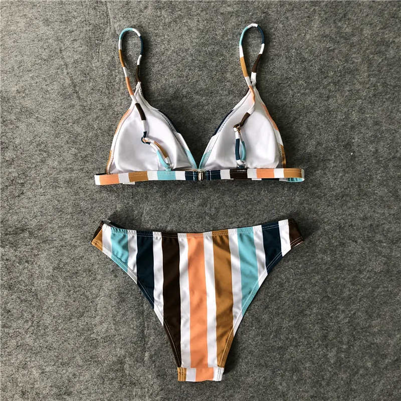 

2020 Girls Sexy Micro Bikini Striped Bikinis Women 2 Piece Swimwear Women Bathing Suit Women's swimsuit maillot de bain biquini